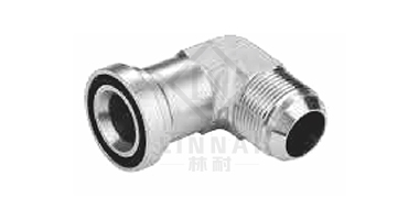 90&deg;彎美制JIC外螺紋74&deg;外錐
/輕系列法蘭ISO 6162-1